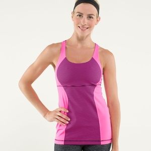 Lululemon Energy Tank Hyper Stripe Raspberry Glo Light